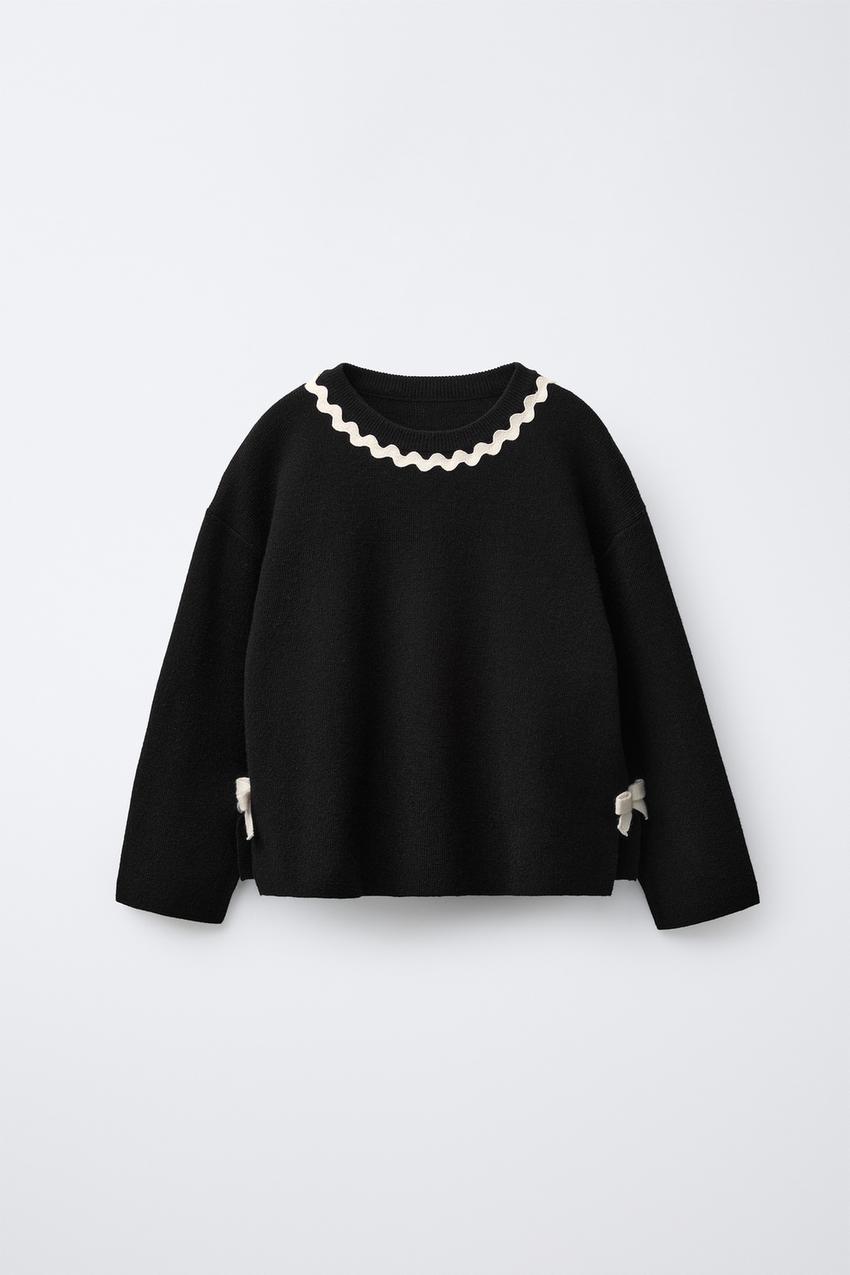 Zara - Scallop Knit Jumper - Black - 2 Years (36,2 Inches) - Kids