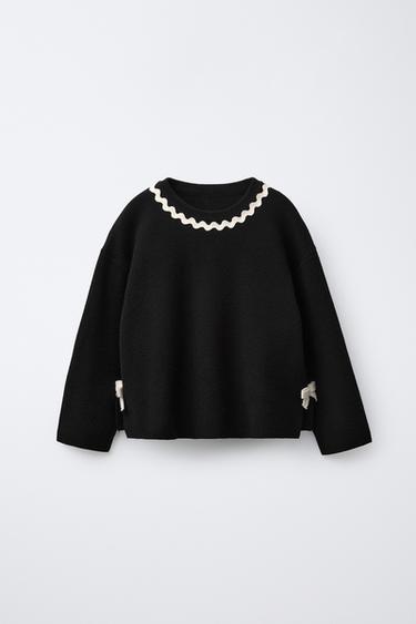 SWEATER DE MALHA ONDULINA - Preto da Zara