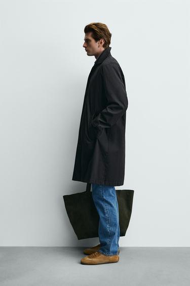 GABARDINE REGULAR FIT DÉPERLANTE - Noir de Zara - Image 3