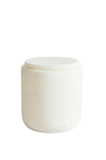 WHITE MARBLE BATHROOM ORGANISER JAR - white by Zara