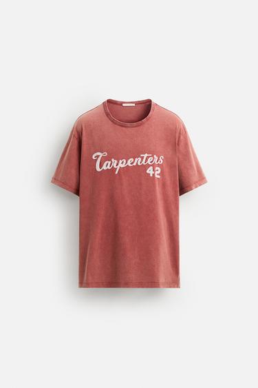 WASHED EMBROIDERED T-SHIRT - Russet by Zara - Image 0