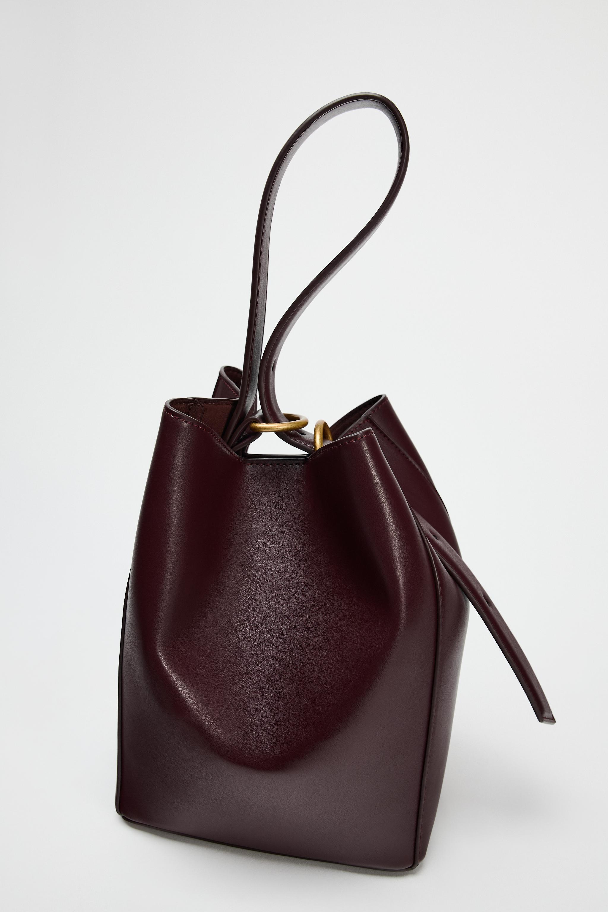 Burgundy bucket bag sale