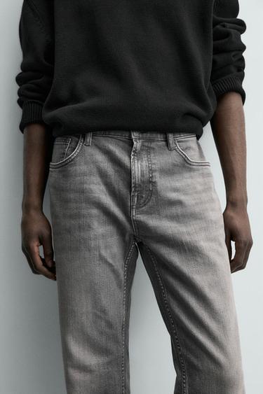 BASIC SLIM FIT JEANS - Light grey by Zara - Image 6