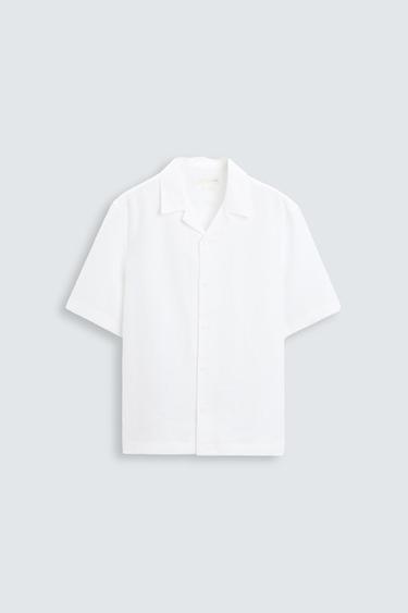 Zara 100% LINEN SHIRT - White