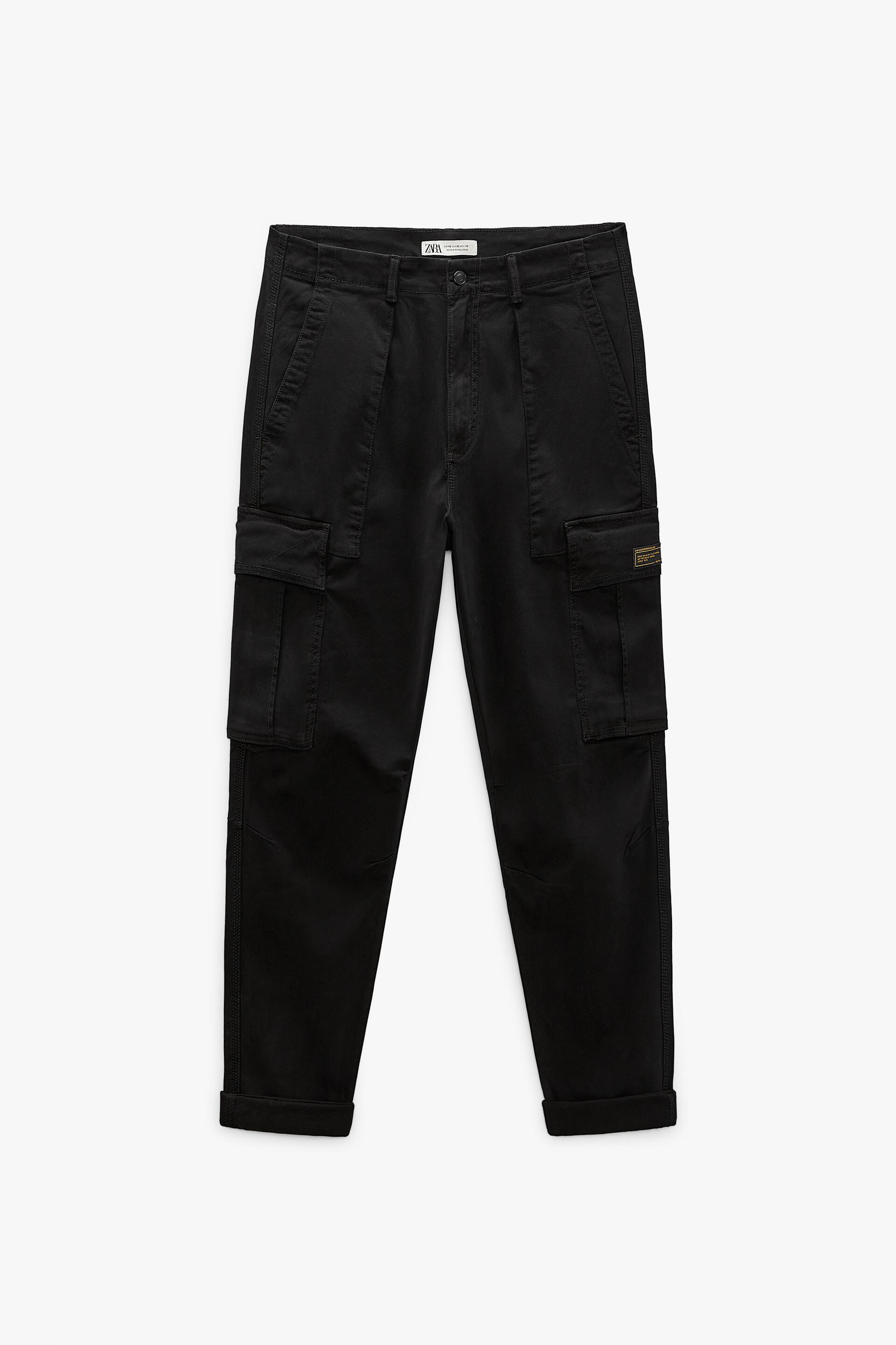 RELAXED FIT CARGO PANTS - Black | ZARA United States