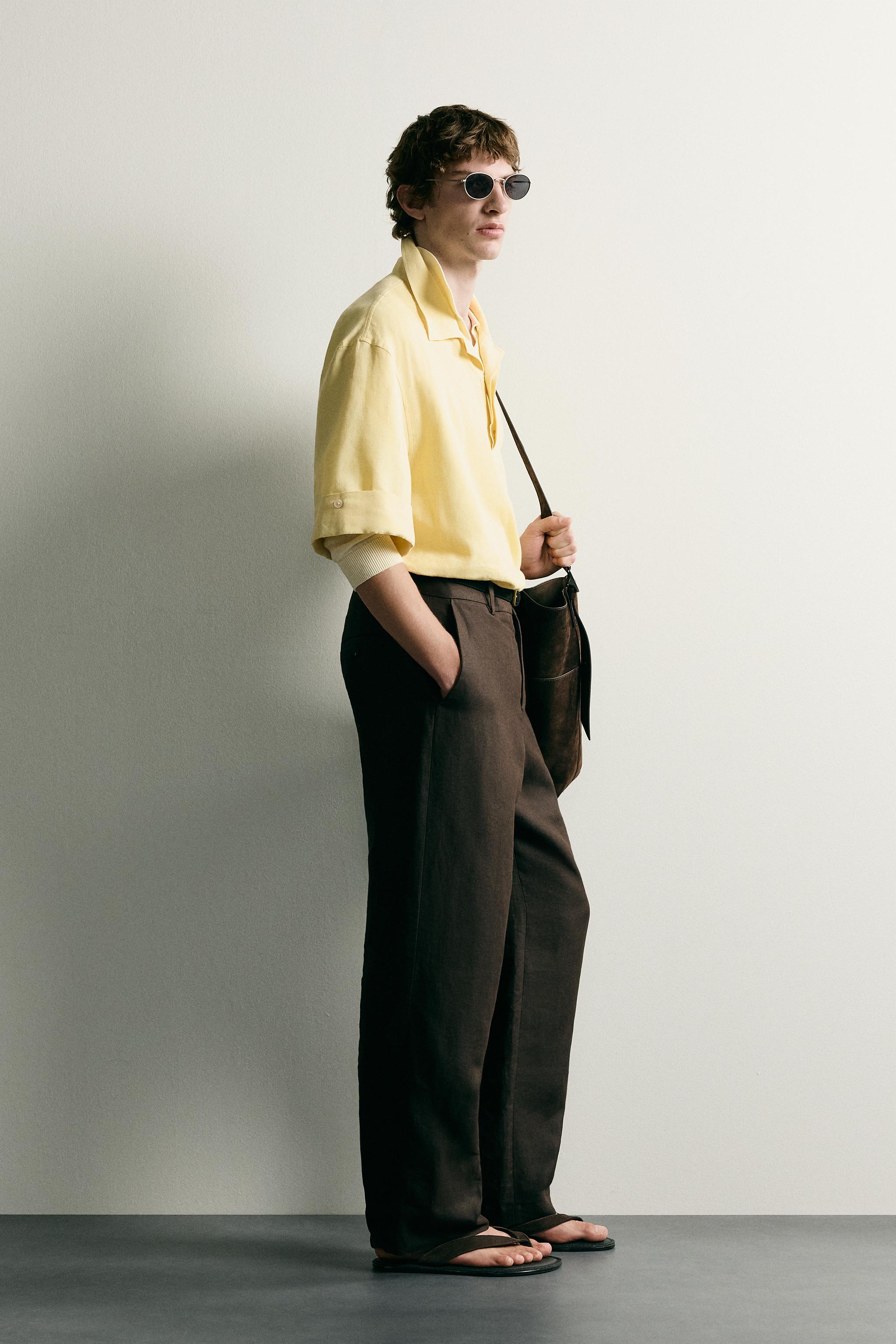 COTTON - LINEN POLO SHIRT