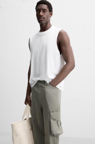 COTTON TANK T-SHIRT - White by Zara - Image 4