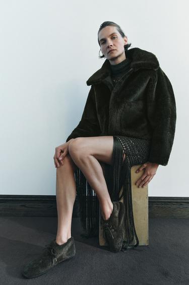 CHAQUETA EFECTO PELO ZW COLLECTION - Khaki de Zara