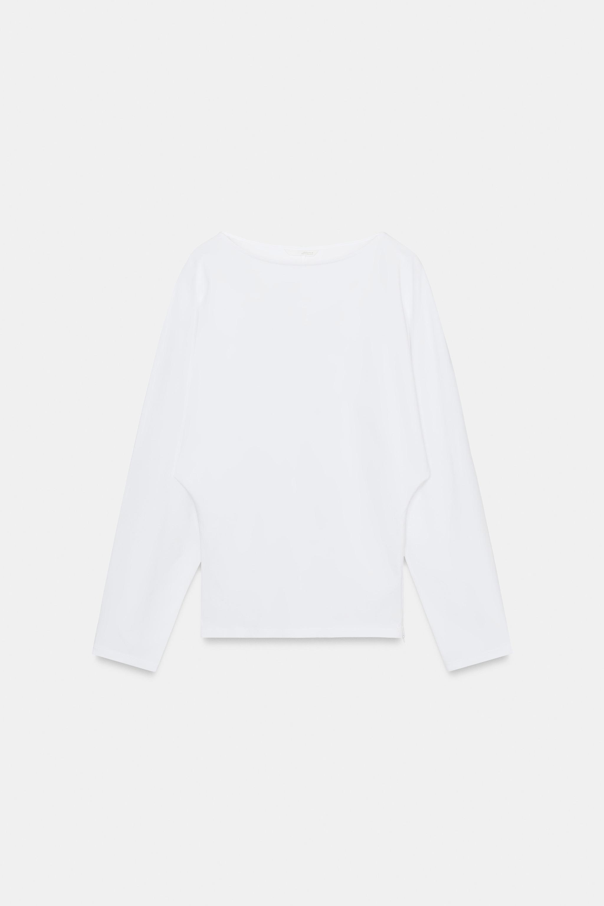 T-SHIRT EN COTON ÉPAIS À MANCHES LONGUES