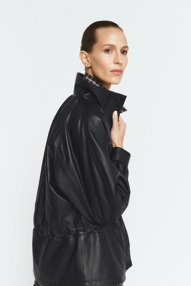 100% LEATHER JACKET ZW COLLECTION LIMITED EDITION - Black by Zara