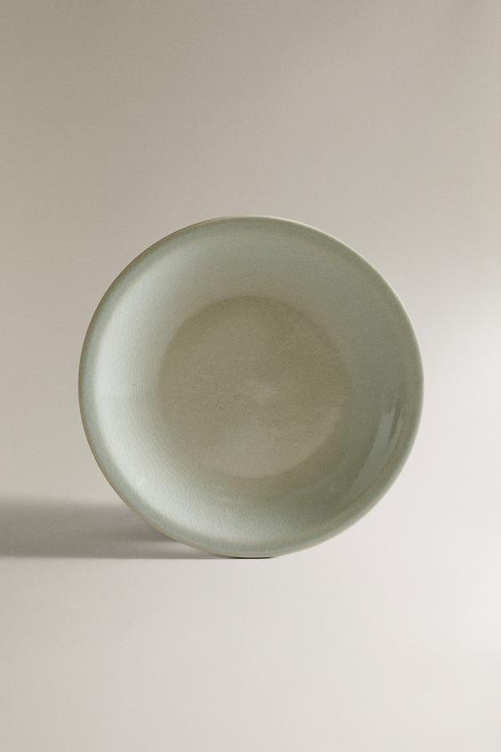 PRATO DE SOBREMESA GRÉS ESMALTADO - Verde-água da Zara - Imagem 0