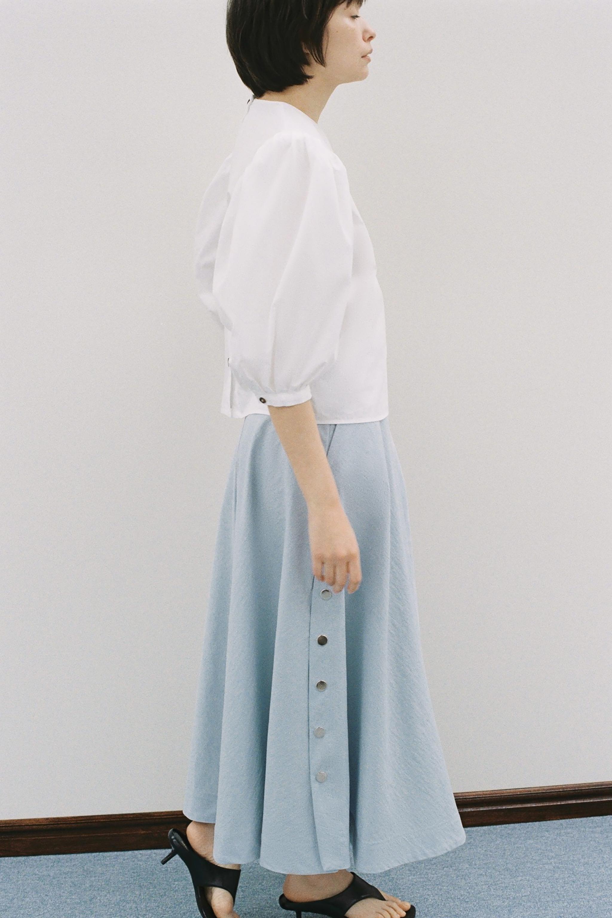 フレアスカート ボタン ZW COLLECTION - ライトブルー | ZARA