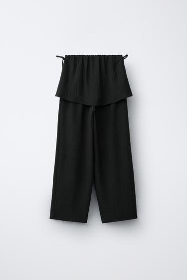 WIDE-LEG TROUSERS WITH SKIRT AND BOWS - Black by Zara - Image 1
