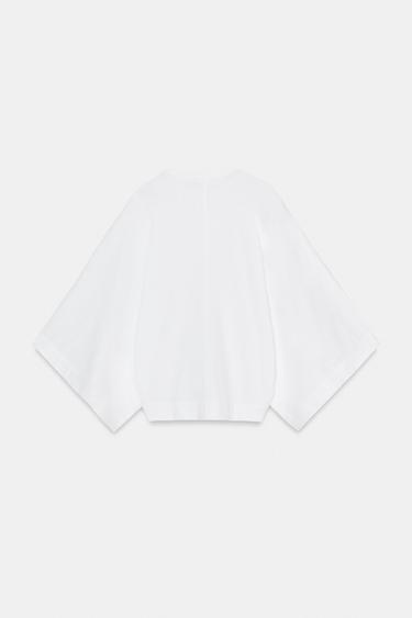 T-SHIRT LOOSE COTON - Blanc de Zara - Image 5