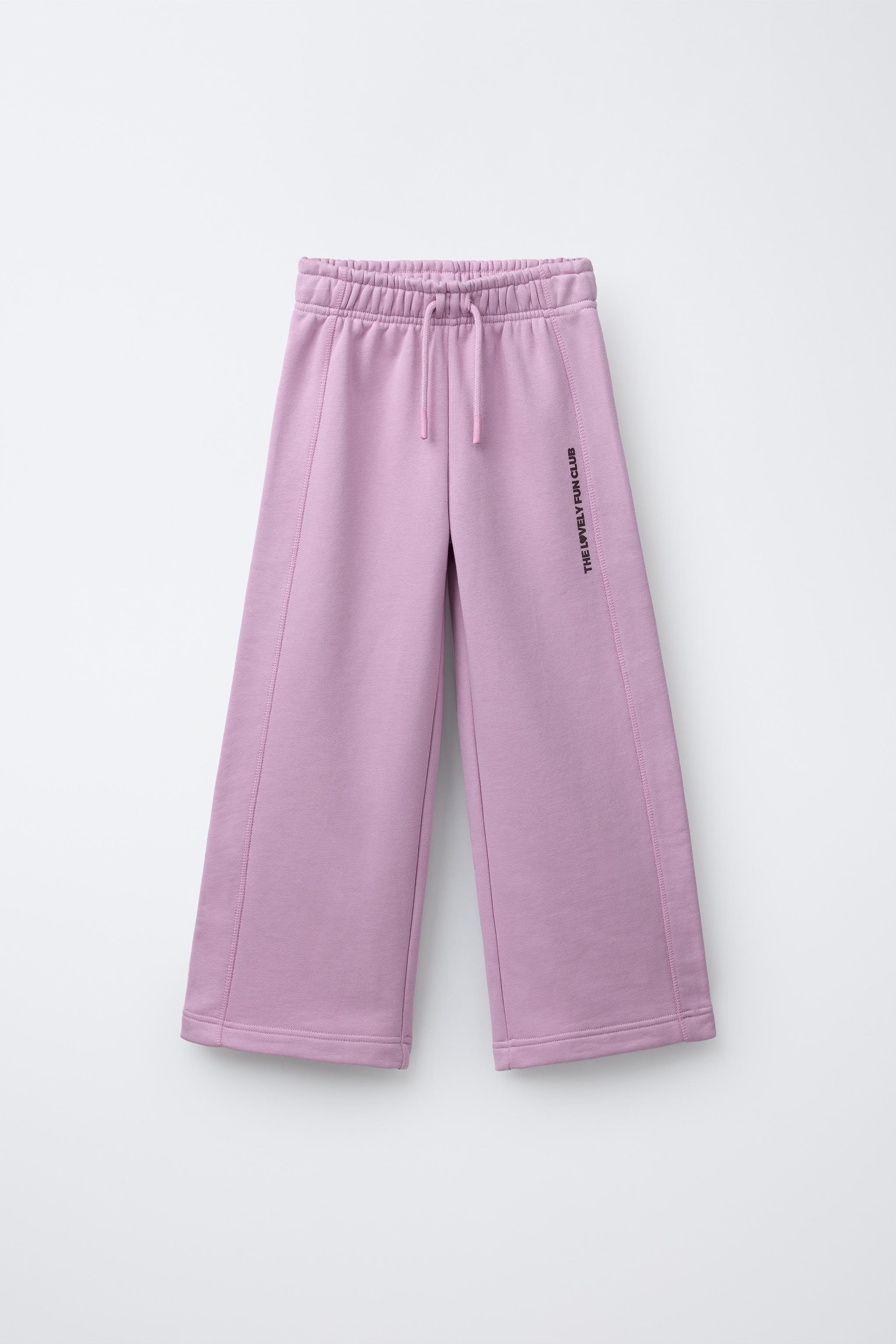 ワイドレッグ テキストパンツ - ピンク | ZARA Japan / 日本