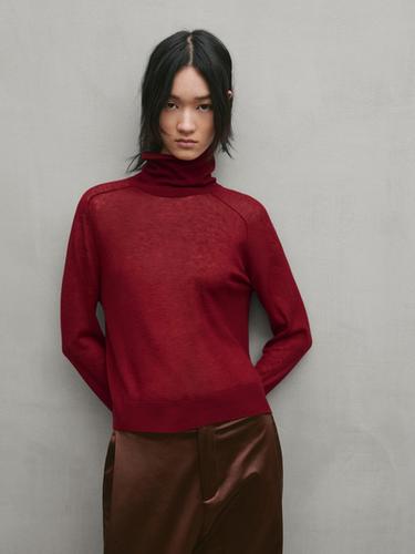 Jersey punto fluido crop - Studio - Ciruela de Zara