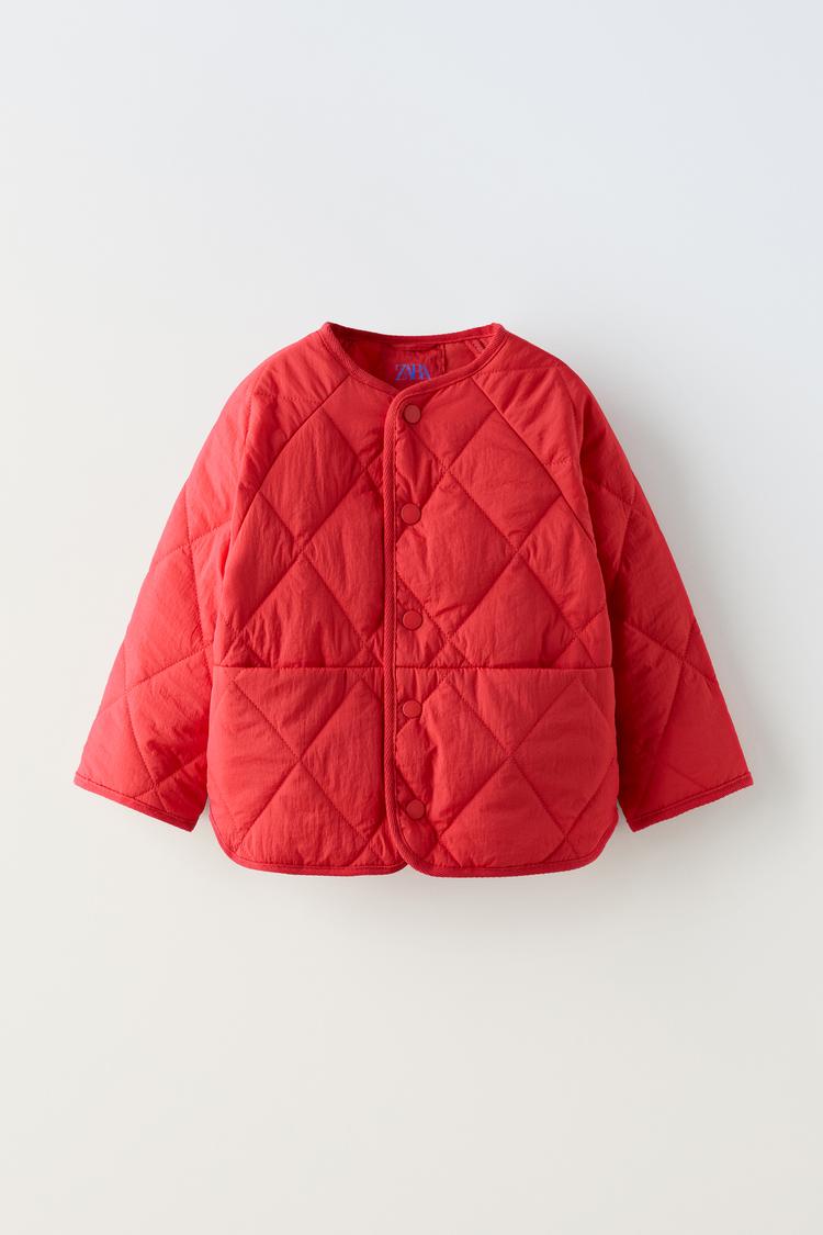 WATER-REPELLENT QUILTED JACKET Red ZARA New Zealand