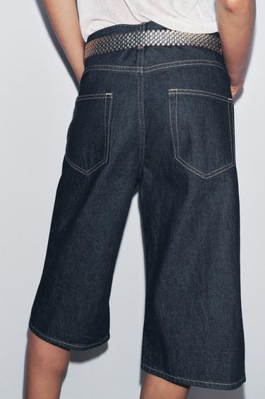 ZW COLLECTION DENIM BERMUDA SHORTS - Blue by Zara