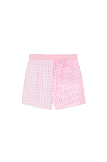 MEDIUM COMBINED CHECKS SWIMMING TRUNKS - Pink / White by Zara - Image 3
