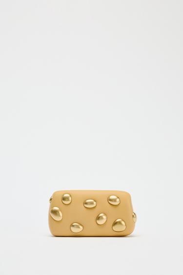Zara METAL APPLIQUÉ CLUTCH - Mustard - Image 0