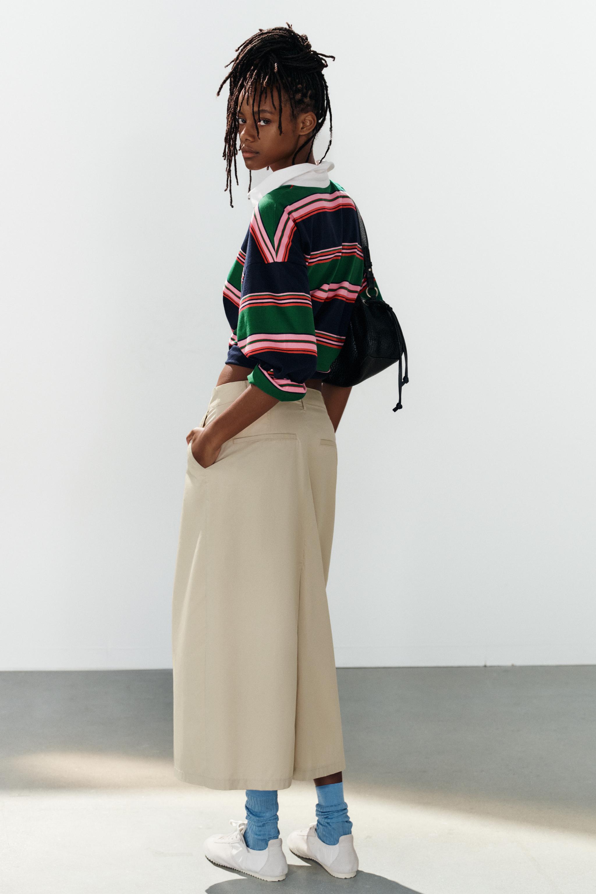 Женские юбки Zara PLEATED MIDI SKIRT — фото 5