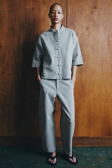 PANTALON EN JEAN ZW COLLECTION - Bleu clair de Zara
