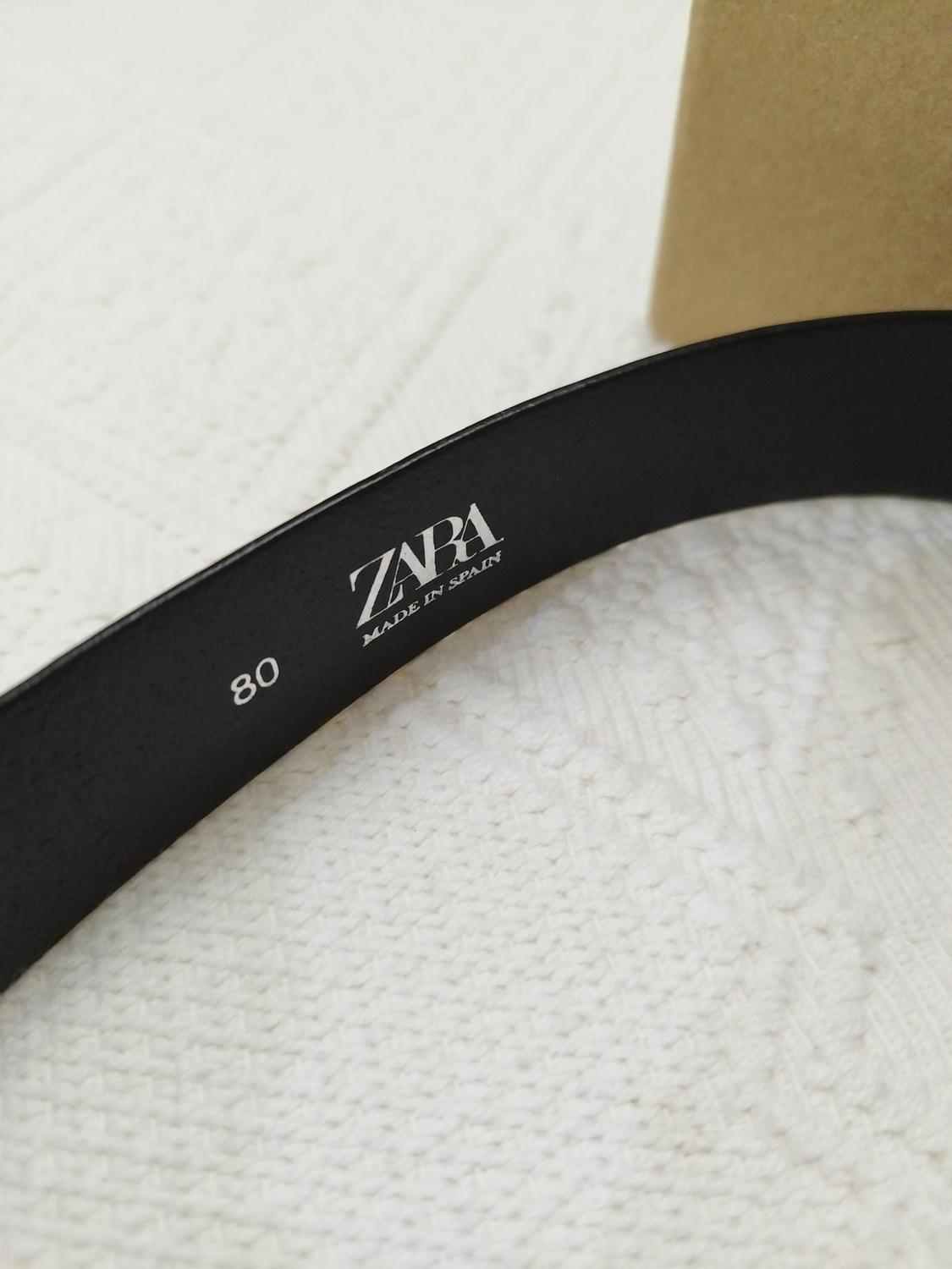 100% LEATHER BELT WITH DOUBLE BUCKLE - Image 2