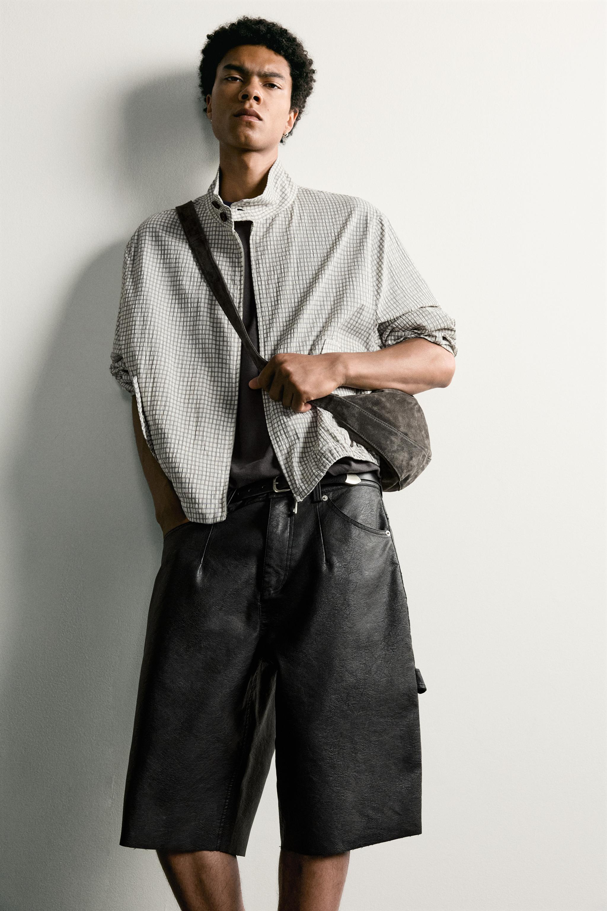 FAUX LEATHER RELAXED FIT SHORTS