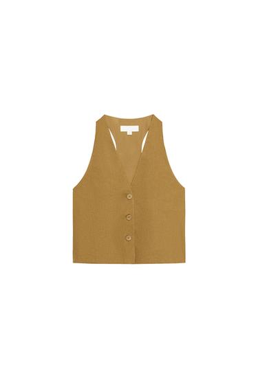 BUTTONED WAISTCOAT - Ochre by Zara