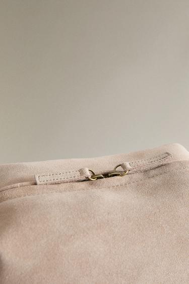 MEDIUM SPLIT LEATHER WASH BAG - Ecru White by Zara - Image 4