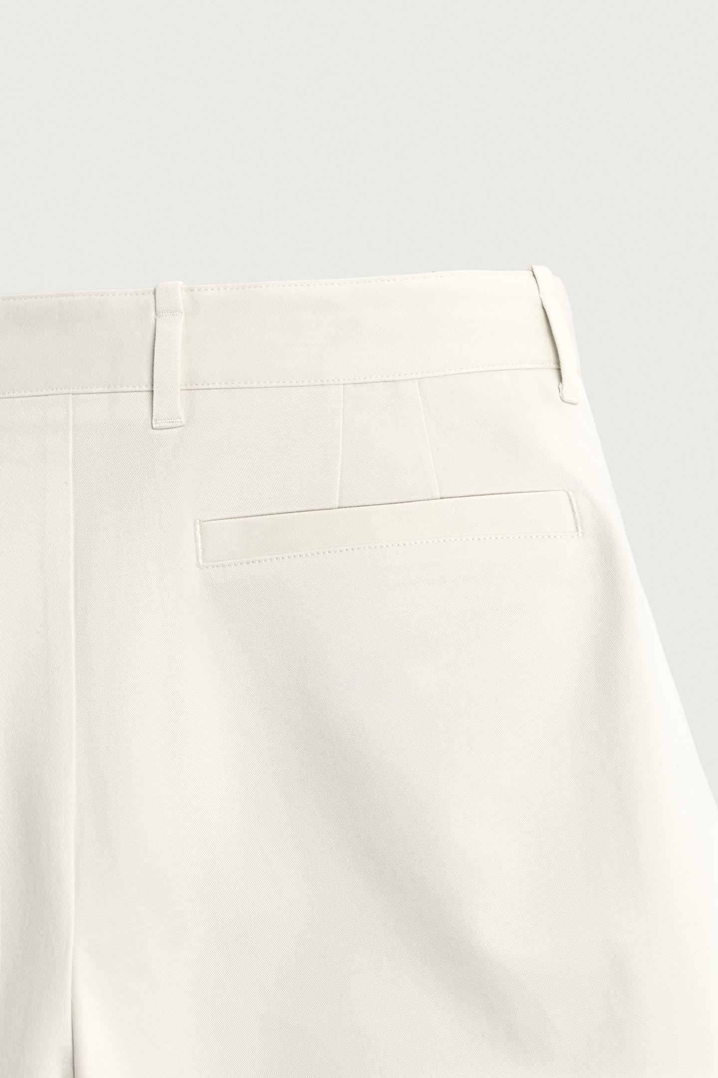Мужские шорты Zara Wide Fit Pleated, цвет: Устричный белый — фото 10