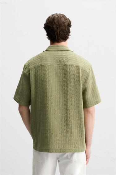 GEOMETRIC JACQUARD SHIRT - Moss green by Zara - Image 2