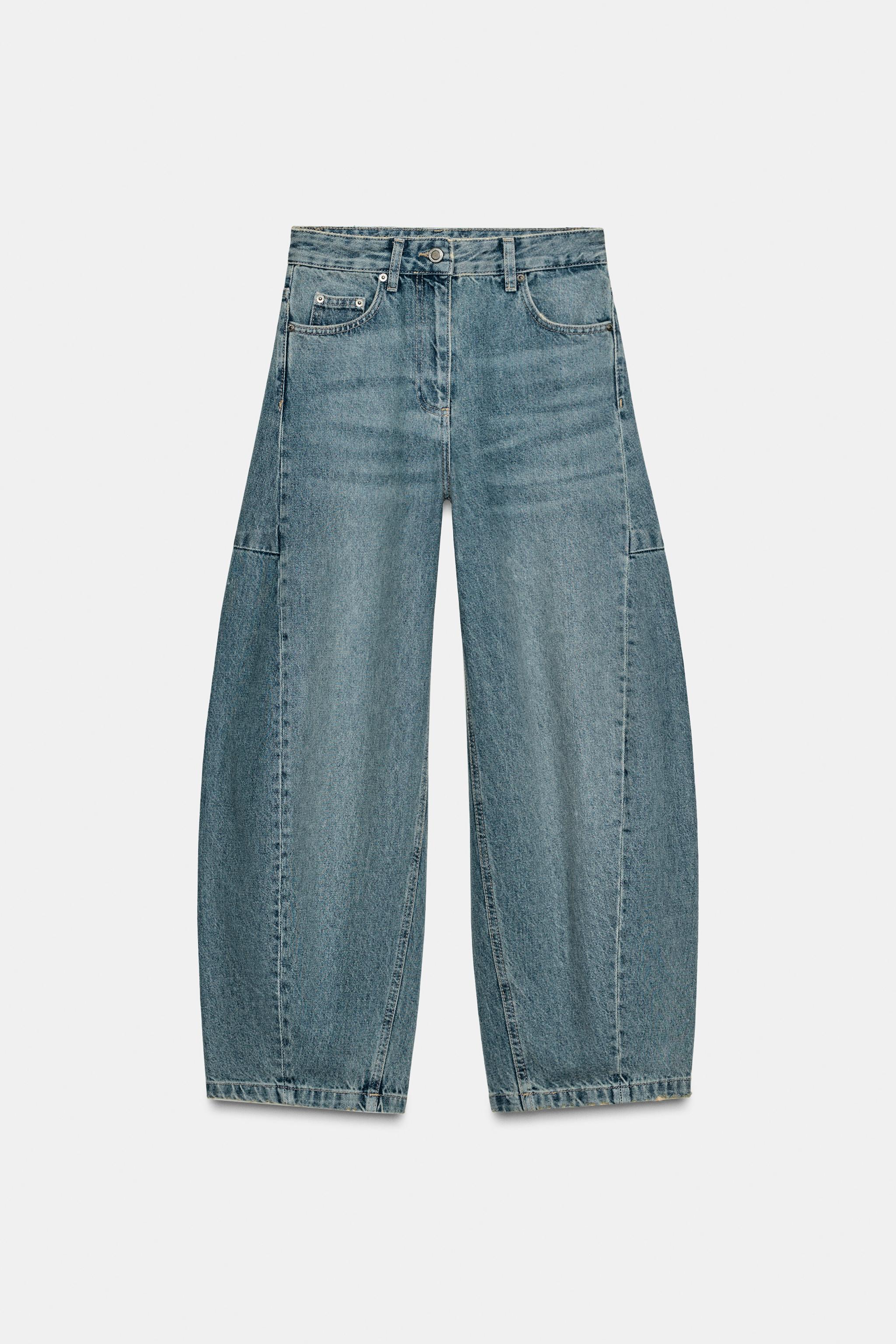 ZW COLLECTION MID-RISE ANKLE BALLOON JEANS - Light blue | ZARA