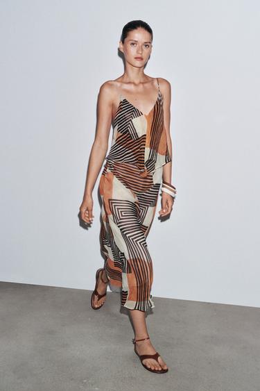 Zara PRINTED GEORGETTE DRESS - Printed