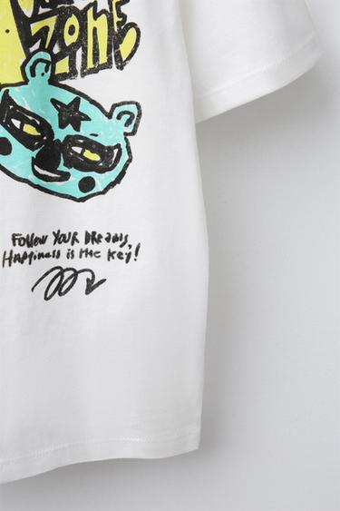 GRAFFITI PRINT T-SHIRT - Oyster-white by Zara - Image 3