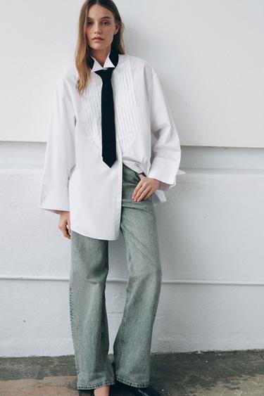 CHEMISE OVERSIZE CRAVATE ZW COLLECTION LIMITED EDITION - Blanc de Zara - Image 3