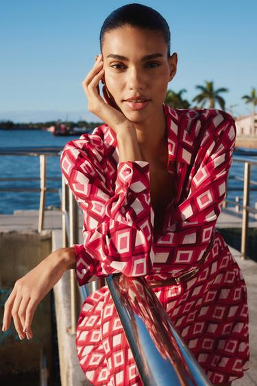 CHEMISE À IMPRIMÉ GÉOMÉTRIQUE - Multicolore de Zara - Image 4