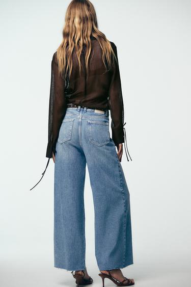 JEAN Z1975 JAMBES LARGES COURT TAILLE HAUTE CEINTURE - Bleu moyen de Zara - Image 5