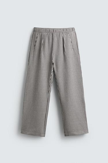 COMFORT STRIPED SEERSUCKER TROUSERS - Blue/White by Zara - Image 6