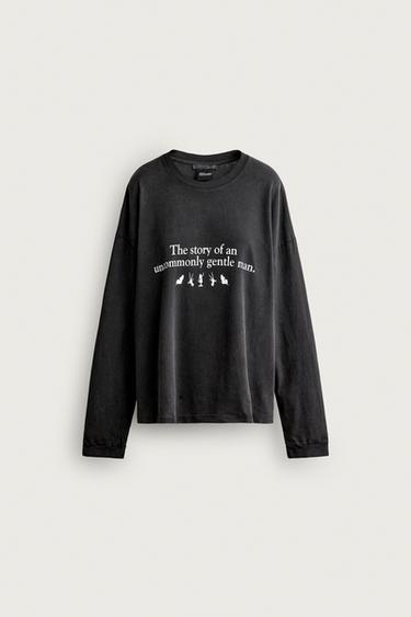 EDWARD SCISSORHANDS WASHED EFFECT T-SHIRT - Grey by Zara
