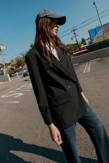 BLAZER CRUZADA OVERSIZE - Negro de Zara