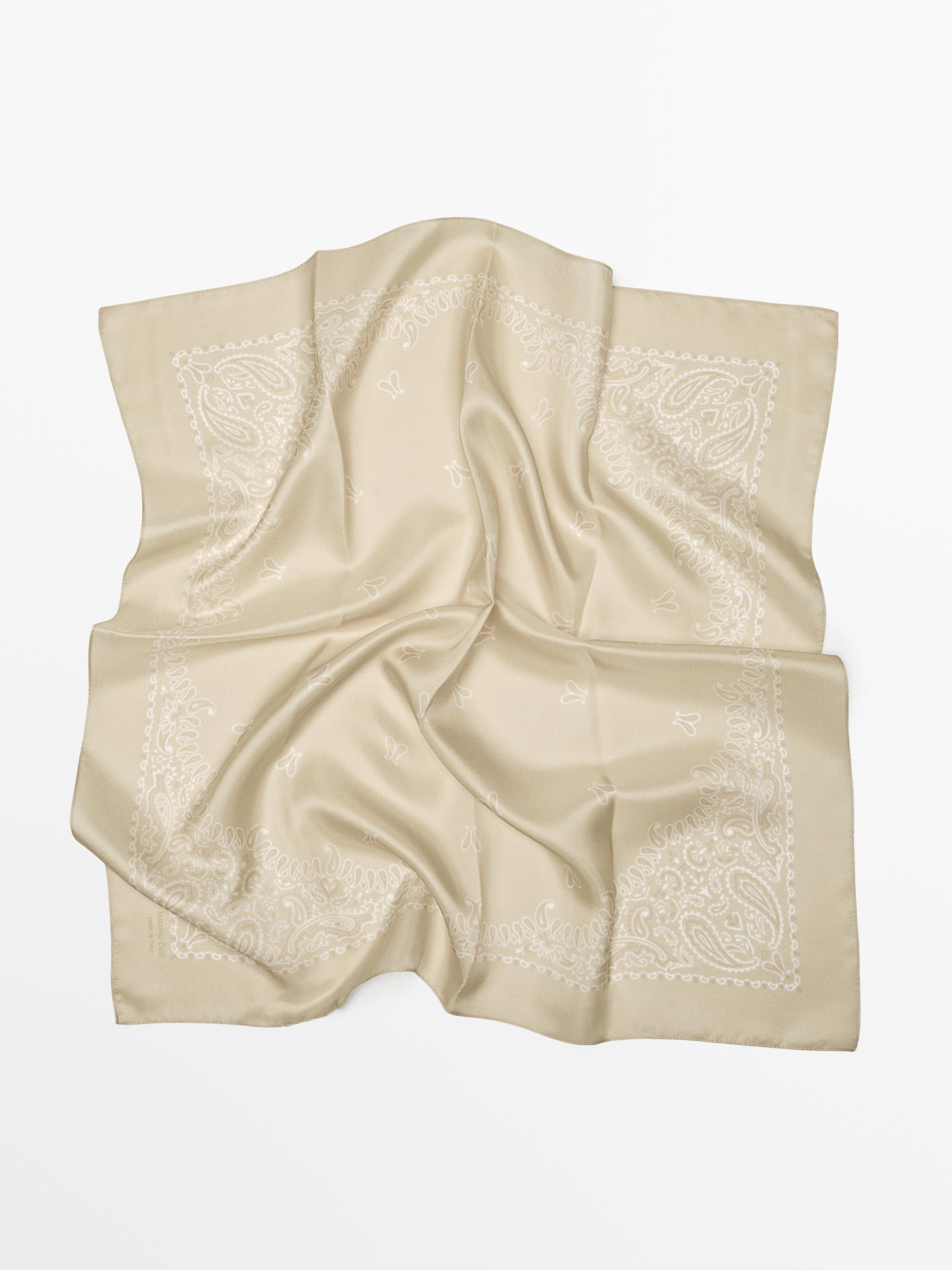 Bandana à imprimé cachemire 100 % soie