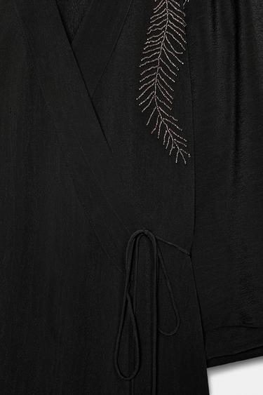 ZW COLLECTION BEADED EMBROIDERED DRESS - Black by Zara - Image 8
