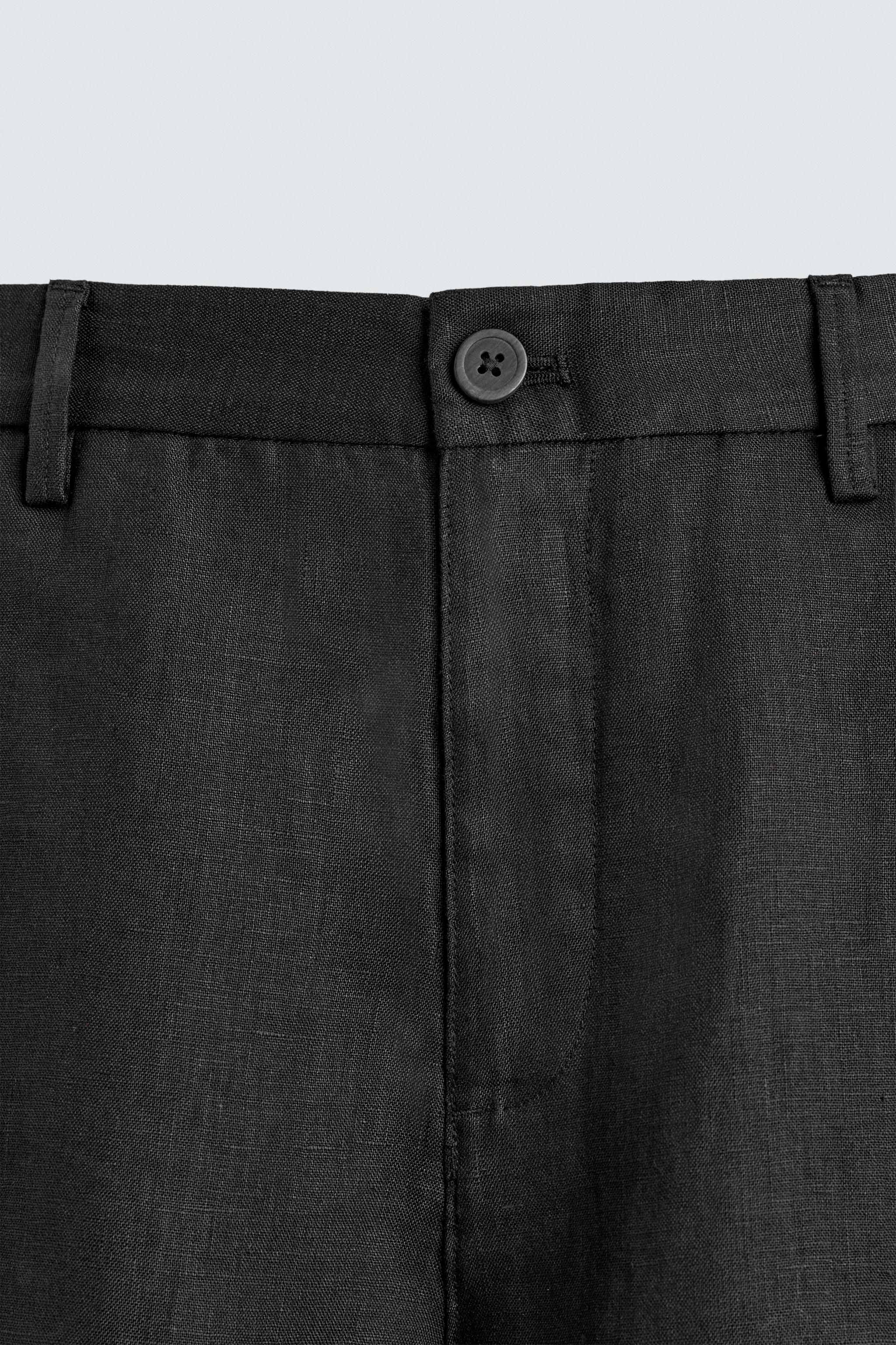 REGULAR FIT 100% LINEN SHORTS