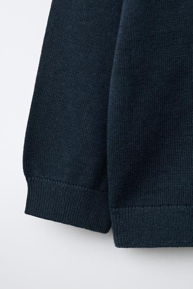 PLAIN KNIT CARDIGAN - Navy blue by Zara - Image 3