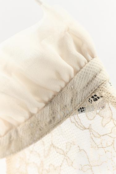TOP DENTELLE VOLANTS ZW COLLECTION LIMITED EDITION - Marron clair de Zara - Image 5