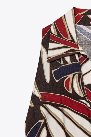 ROBE MI-LONGUE IMPRIMÉE AVEC CEINTURE - Multicolore de Zara - Image 6
