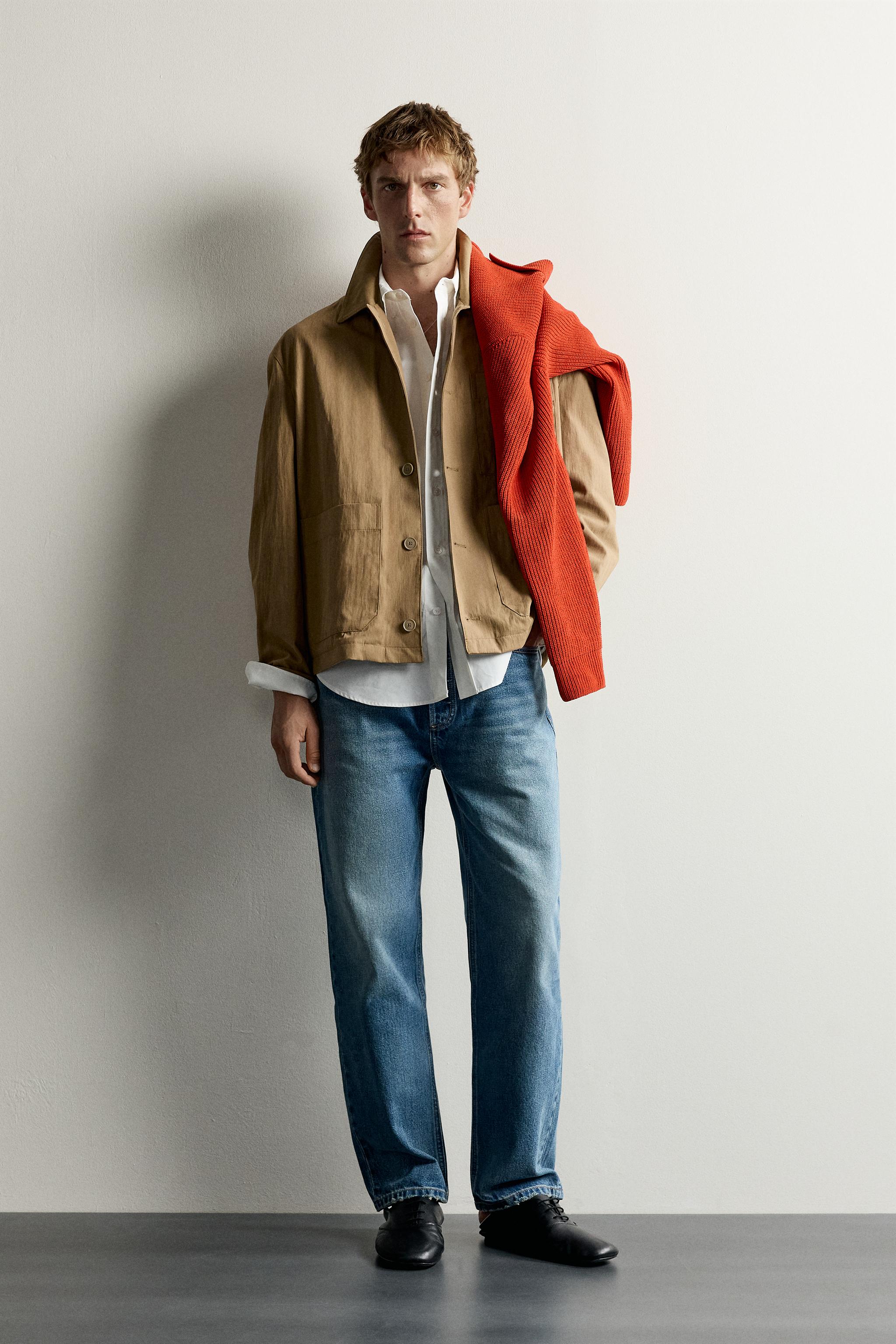 RELAXED FIT OVERSHIRT — Beige