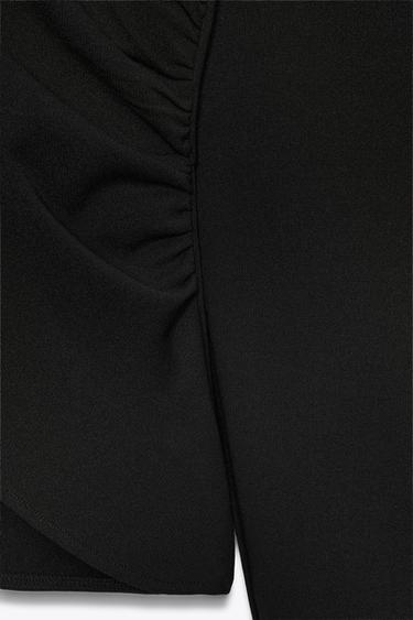 GATHERED CREPE TOP - Black by Zara - Image 7