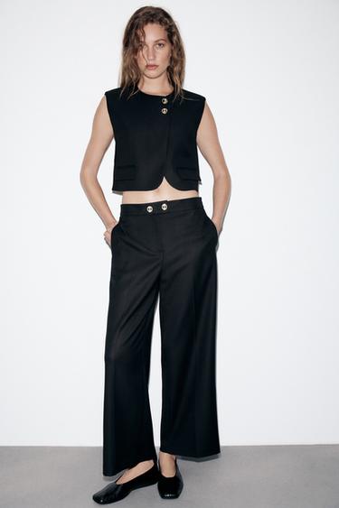 CHALECO BOTONES - Negro de Zara